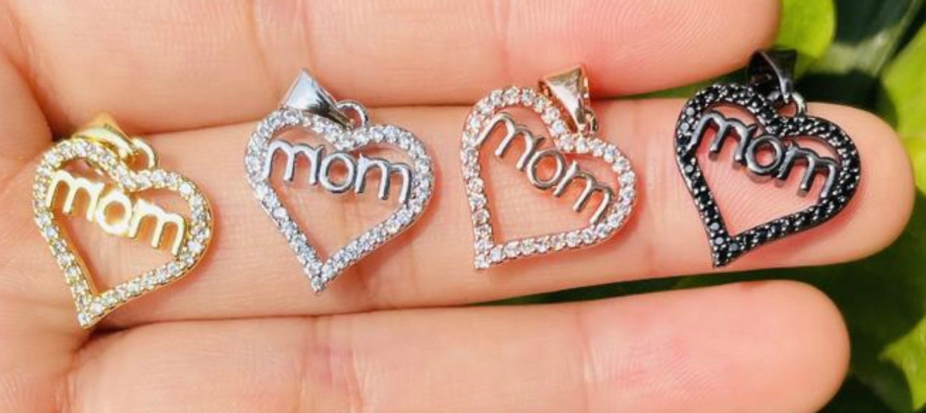 Small Pave Mom Charm
